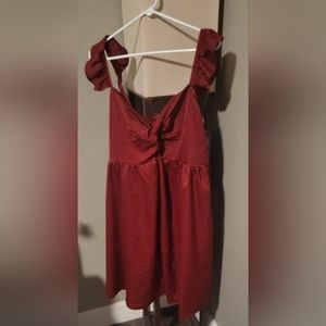 Ruffle trim twist dress